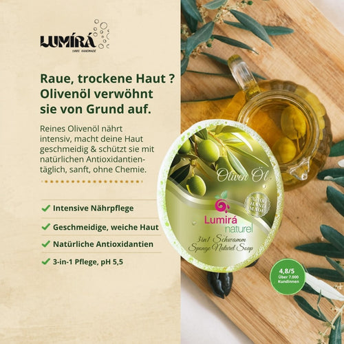 Olivenöl-Schwamm · Intensive Feuchtigkeitspflege